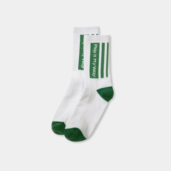 Halara Play It My Way Green and White Socks NWT (MAKE AN OFFER) - Picture 1 of 4